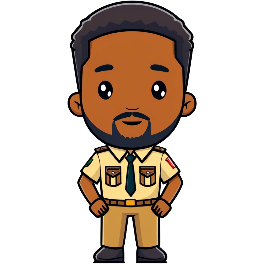Scout leader uk black with beard emoji