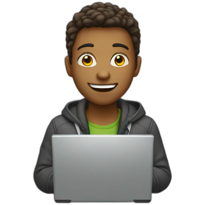 Student with computer emoji