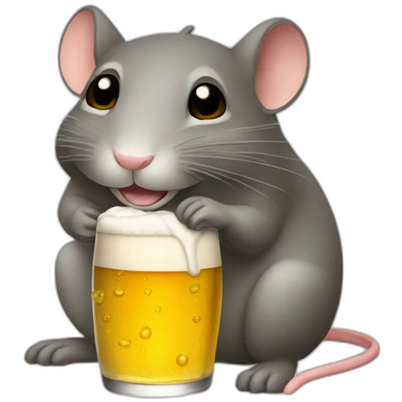 Souris avec une bière emoji