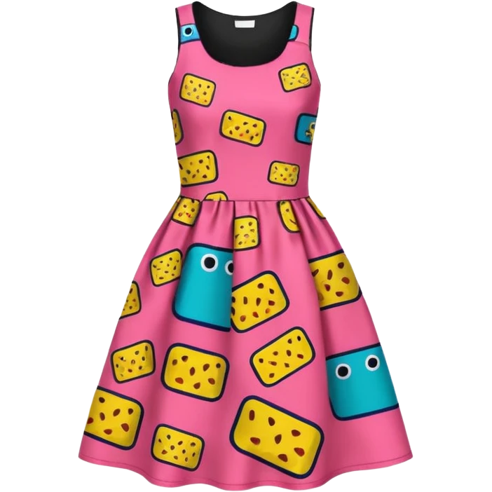 BETSEY JOHNSON STYLE SPAM print dress emoji