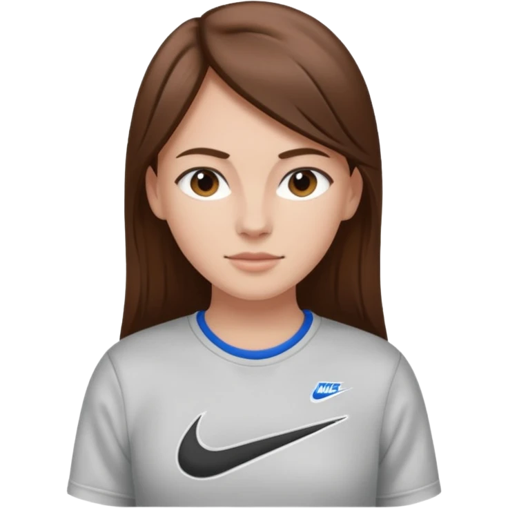 Faça uma menina de cabelo liso com uma roupa da Nike  emoji