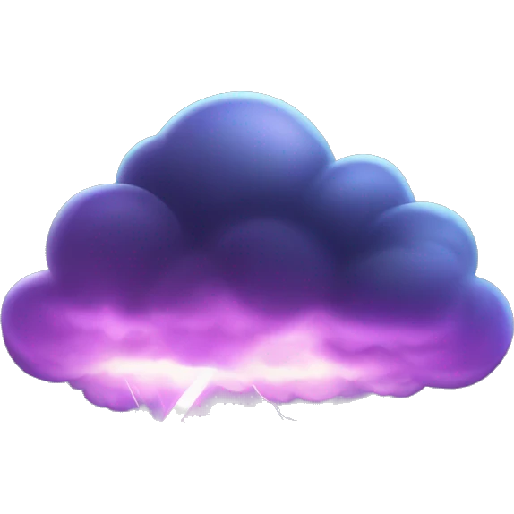 Dark iridescent cloud glowing with lightning  emoji