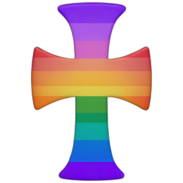 LGBT+ flag cross manji bouddhist in the middle emoji