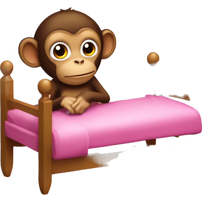 Monkey waring a pink bunk emoji