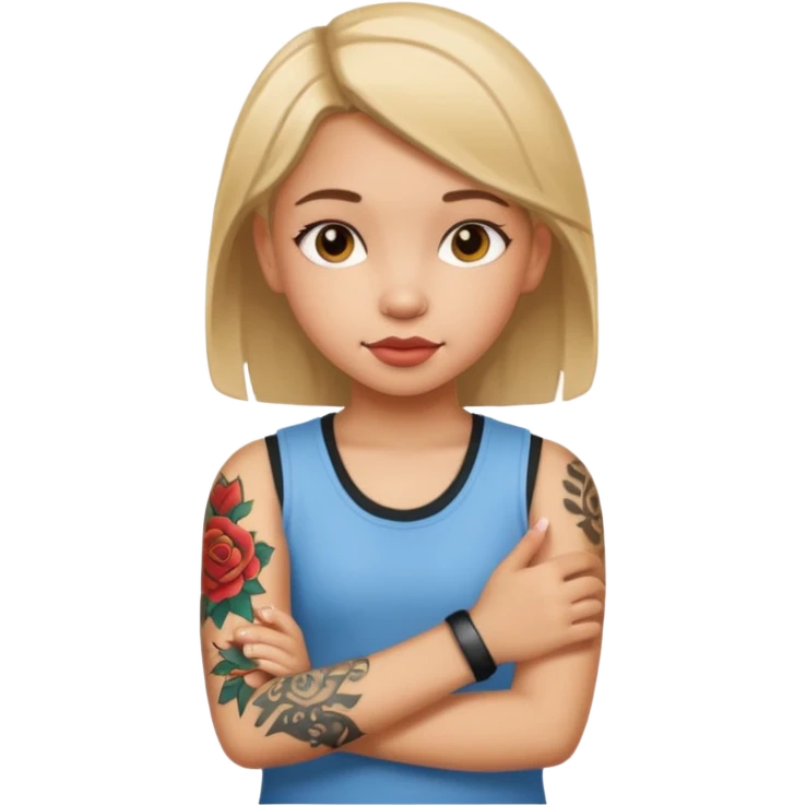 girl kid with tattoo emoji
