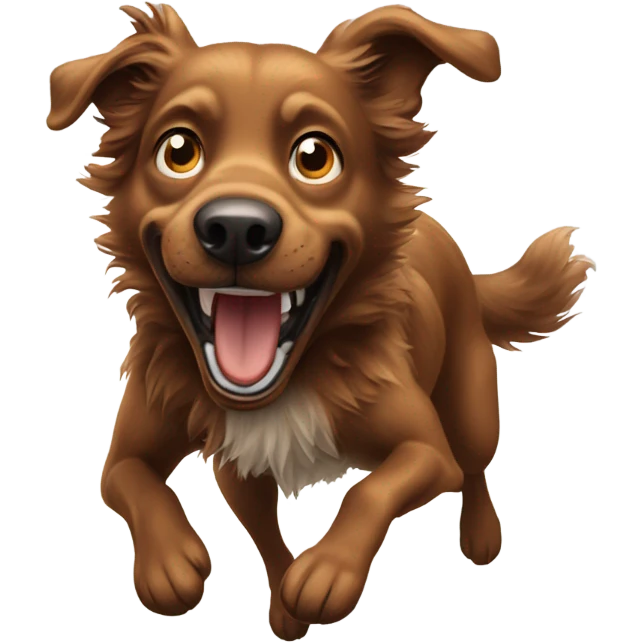 Crazy brown dog emoji
