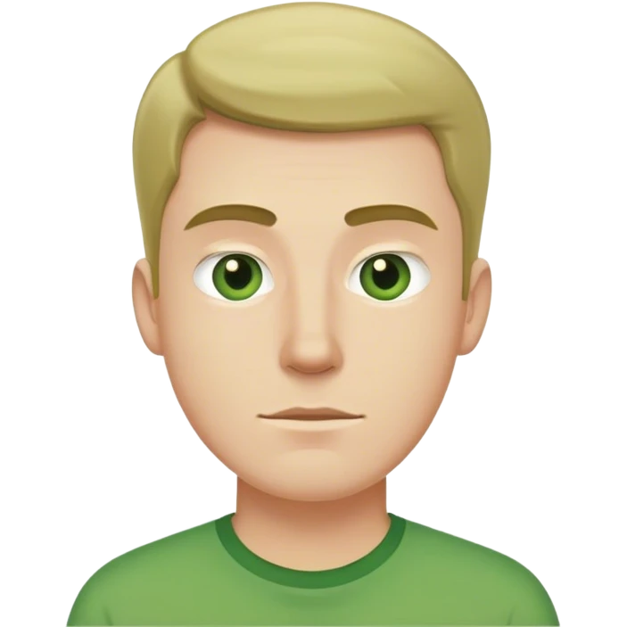 white man in green shirt emoji