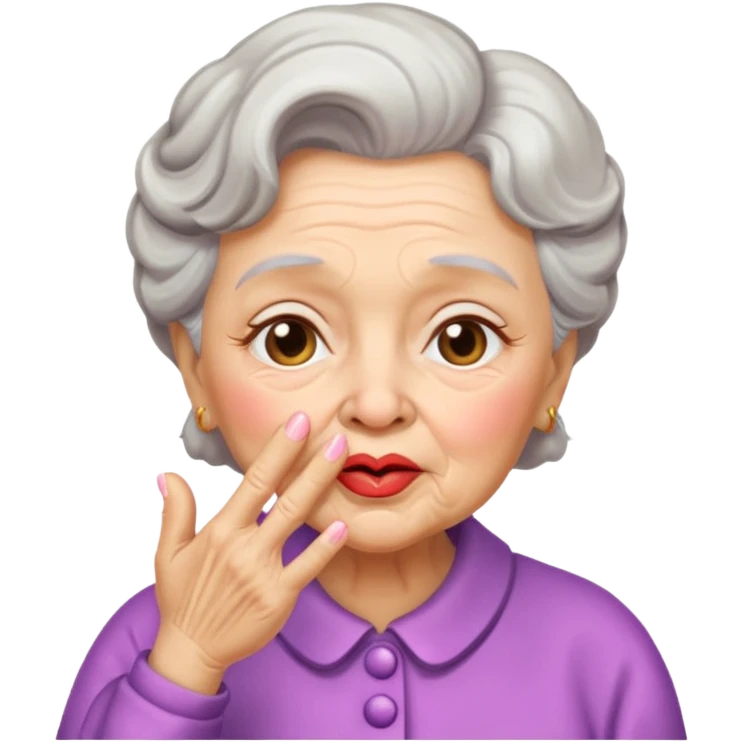 Grandma blowing kisses emoji