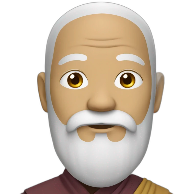 water monk gyatso avatar with white beard and moustache emoji