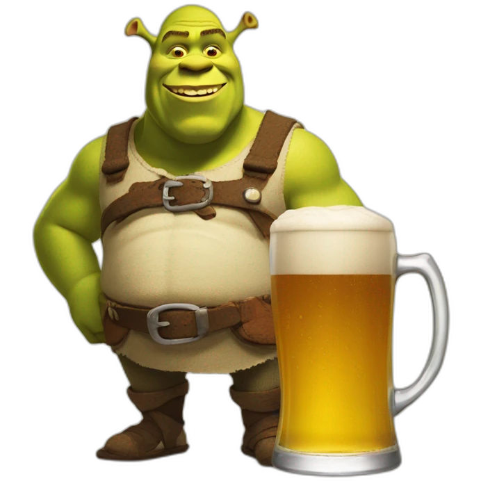 Shrek with beers emoji