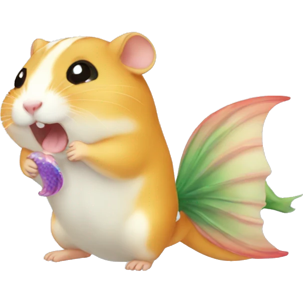 hamster crying with mermaid tail emoji