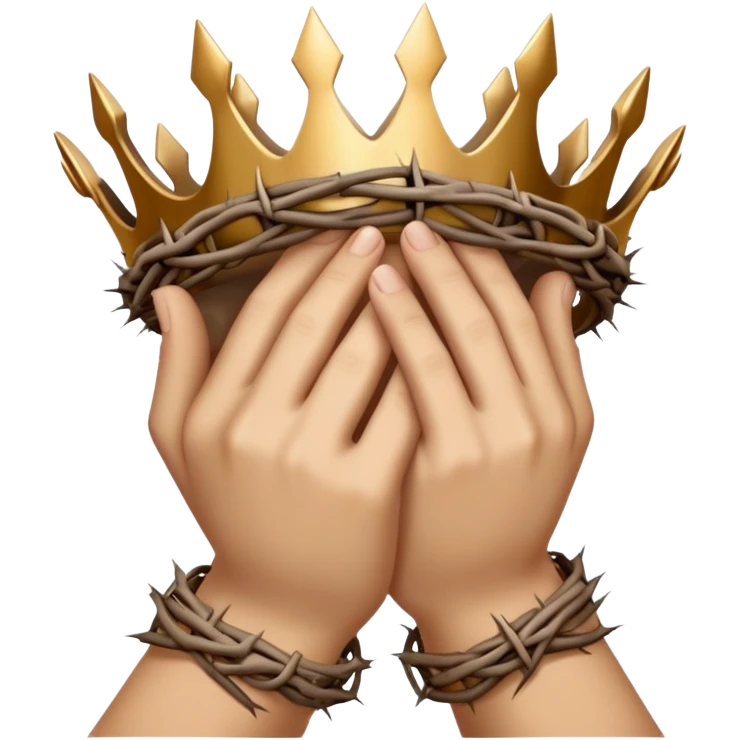 Praying hands with crown of thorns wrapped around emoji
