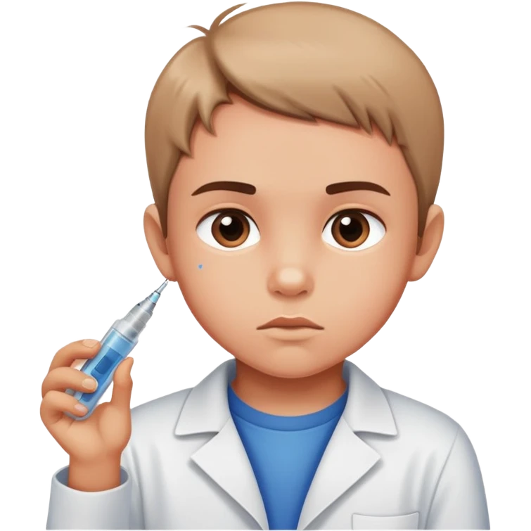 A diabetic kid doing insulin  emoji