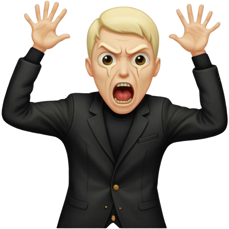 FAI LO STESSO UOMO CON LA GIACCA NERA (LA PRIMA IMMAGINE A SINITRA DELL ULTIMA RAPPRESENTAZIONE) CHE URLA DA DOLORE TIPO URLO DI MUNCH emoji