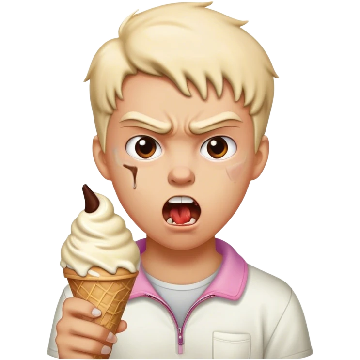 angry teenager with ice cream  emoji