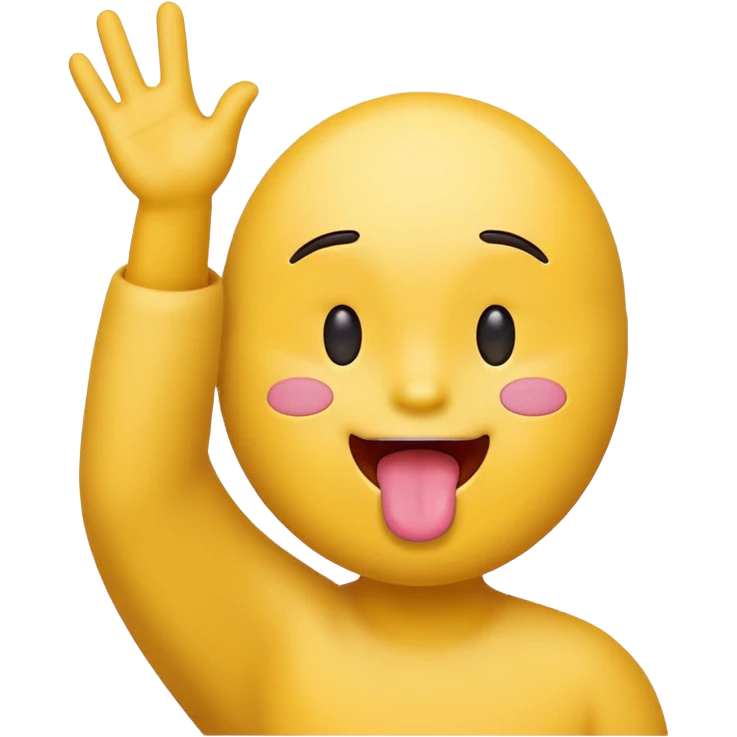 a emoticon with the tongue out, holding up both hands in a shape of an L emoji