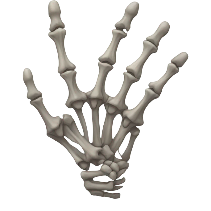 Skeleton fingers crossed  emoji