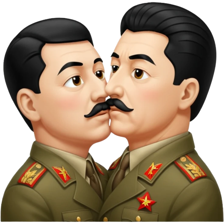 Hitler and Stalin kissing emoji