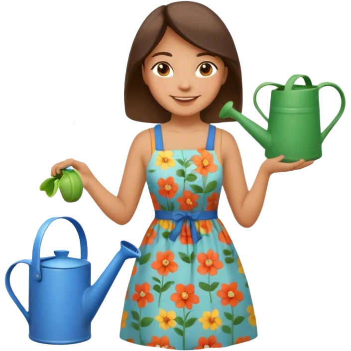 gardener woman with watering pot emoji