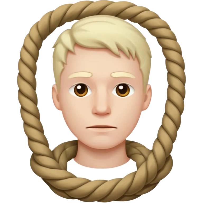 A man hung by his neck with a rope emoji