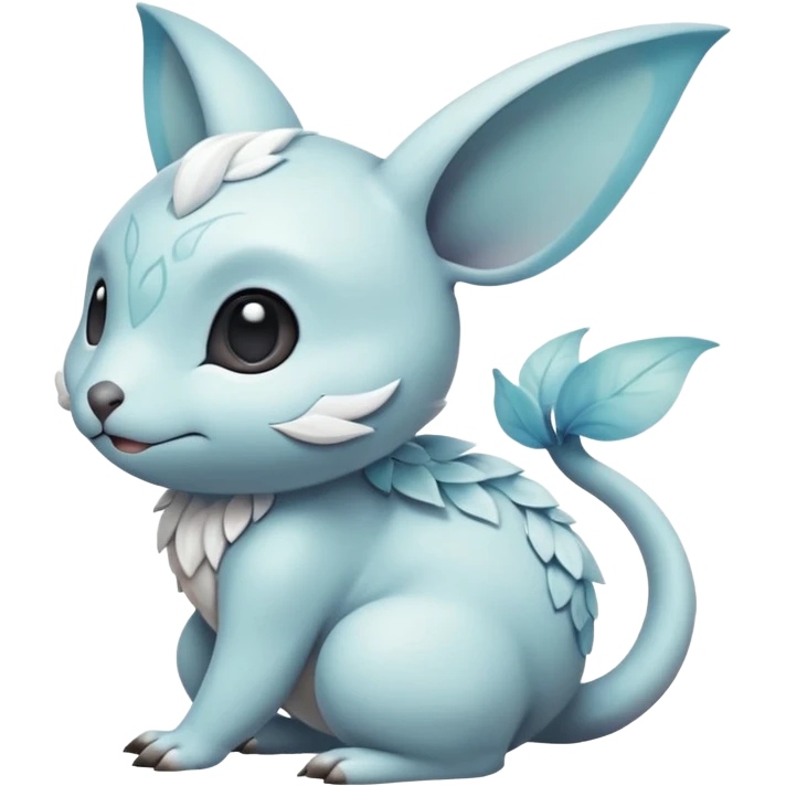 White soft natural realistic romantic vintage antique divine beautiful elegant pretty precious cute young youthful  Fakémon-Pokémon-hybrid-creature emoji