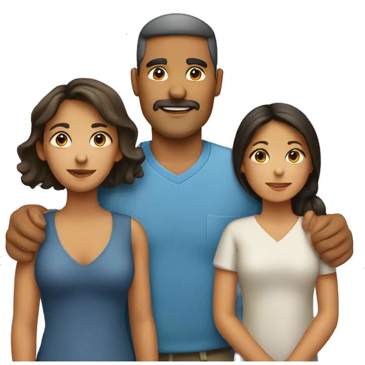 Hispanic Dad,Mom, girl, Boy emoji