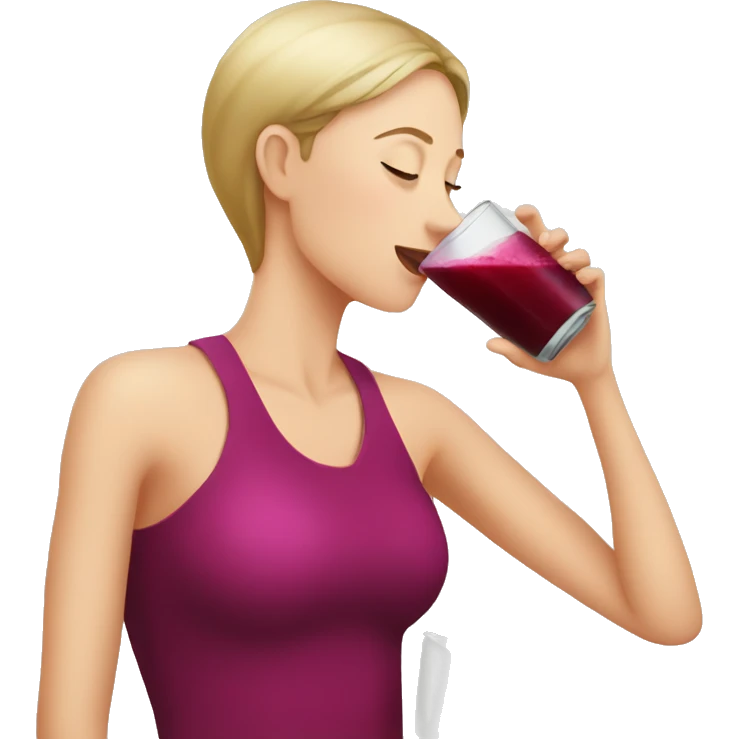  woman drinking beet juice emoji