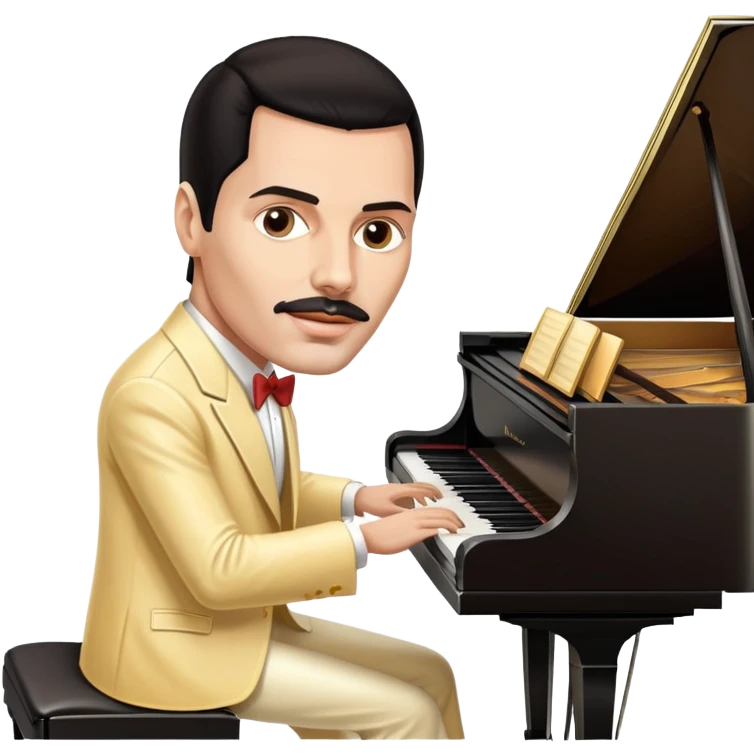 Freddie Mercury playing grand piano emoji