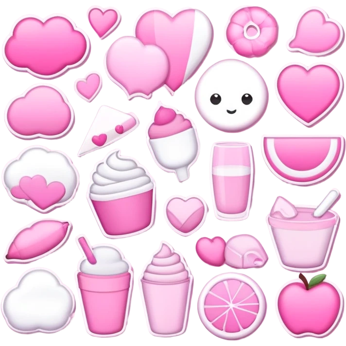 Can you make pink and white aesthetic stickers for WhatsApp emoji