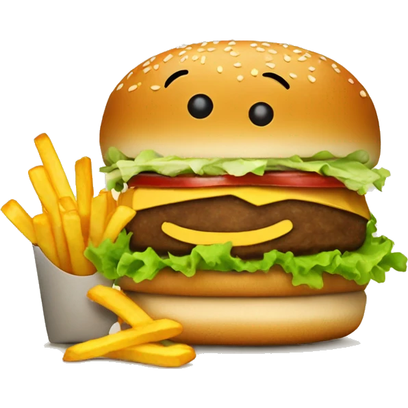 burger and fries emoji