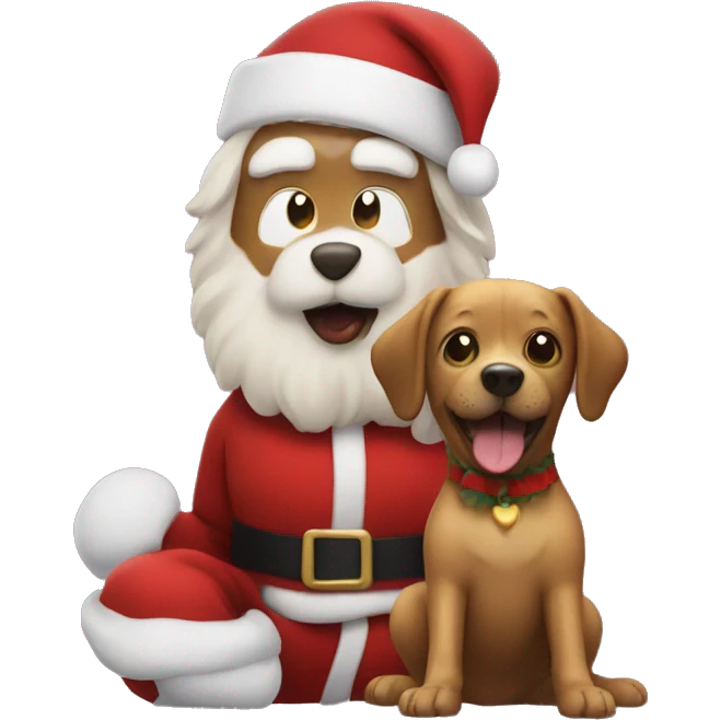 Dog and Santa emoji