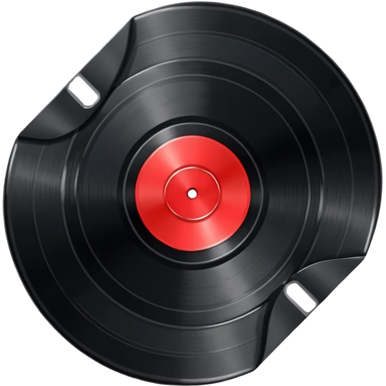 a black vinyl record red center emoji