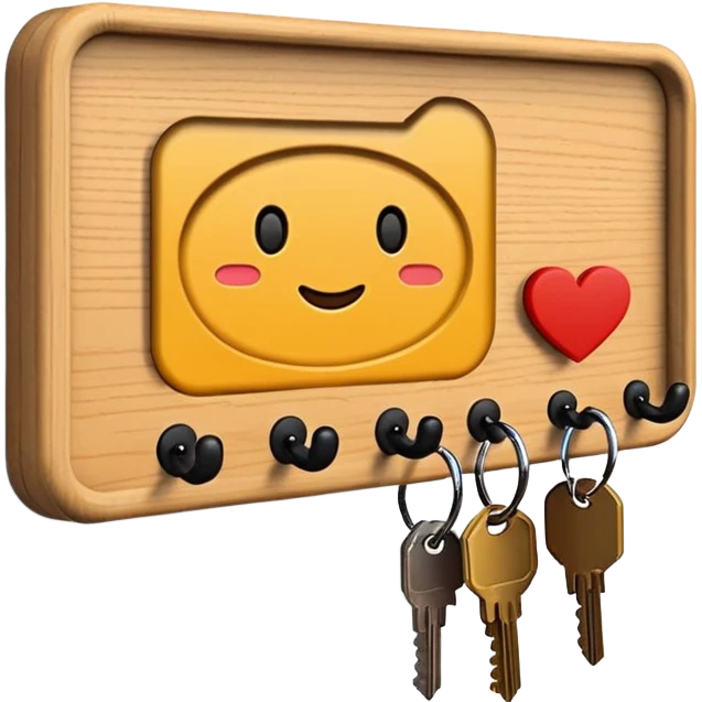 Plain wooden Wall Key holder emoji