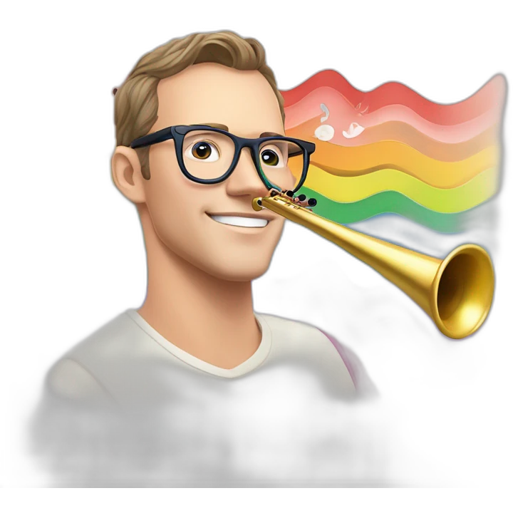 Jonathan Toews wearing glasses as a rainbow musical flute instrument in a symphony with pastel roses emoji