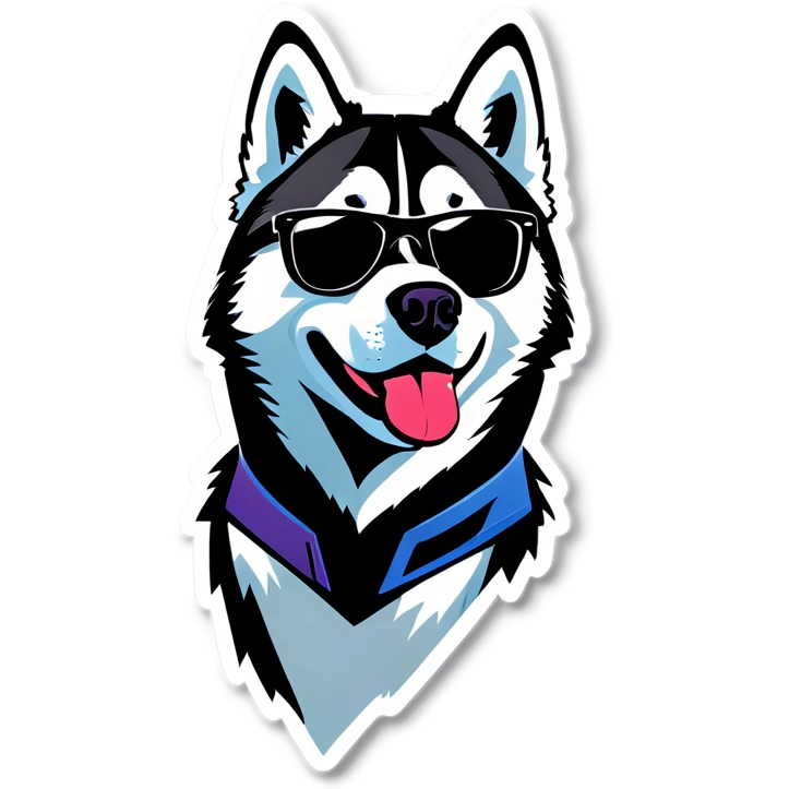 Husky with sunglasses emoji