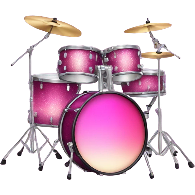 Pink ombre drum set with glitter emoji