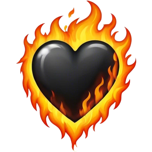 Black heart on fire emoji
