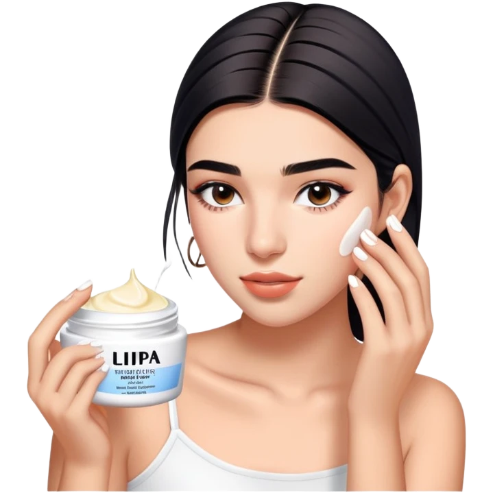 skin care cream application Dua Lipa emoji