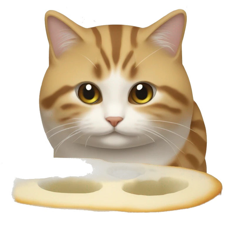 Chat qui mange un cailloux  emoji
