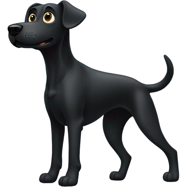 Black dog standing on 2 legs emoji