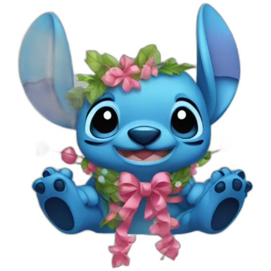 Stitch with garlands emoji