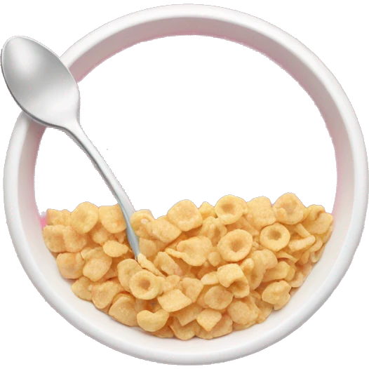 Pink light bowls with a cereal white and spoon  emoji