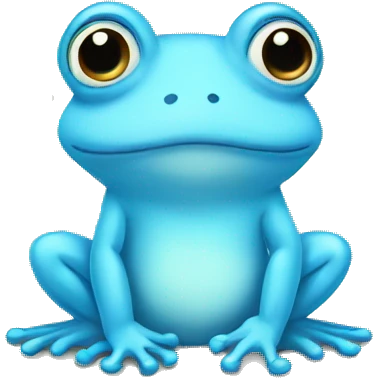 cartoon drawn baby blue frog  emoji