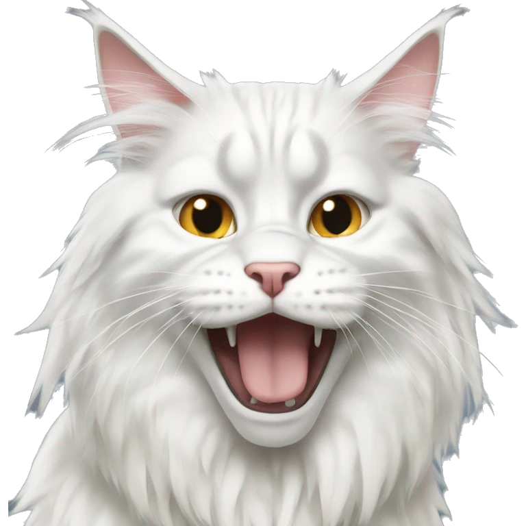 White Maine Coon crying emoji