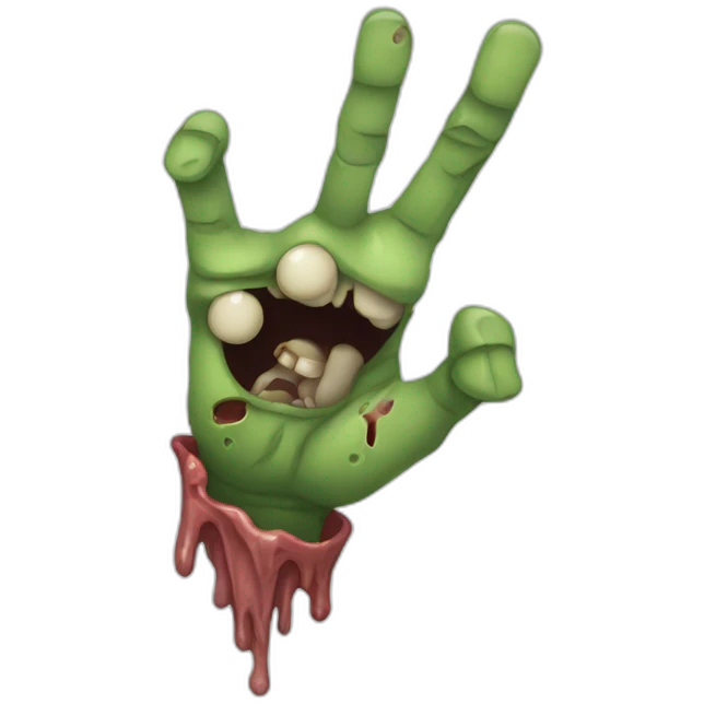 rotten zombie point single finger emoji