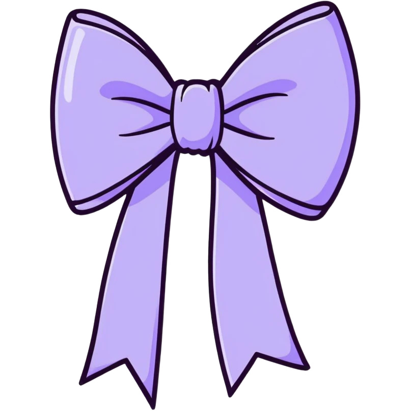 Realistic lavendar color detailed bow emoji