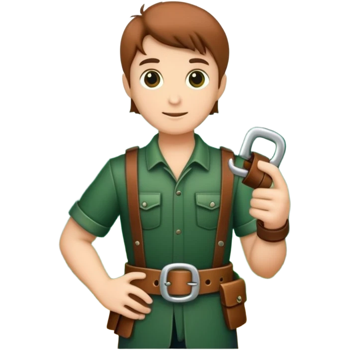 A hand holding abelt set in a fantasy land with a forest theme emoji