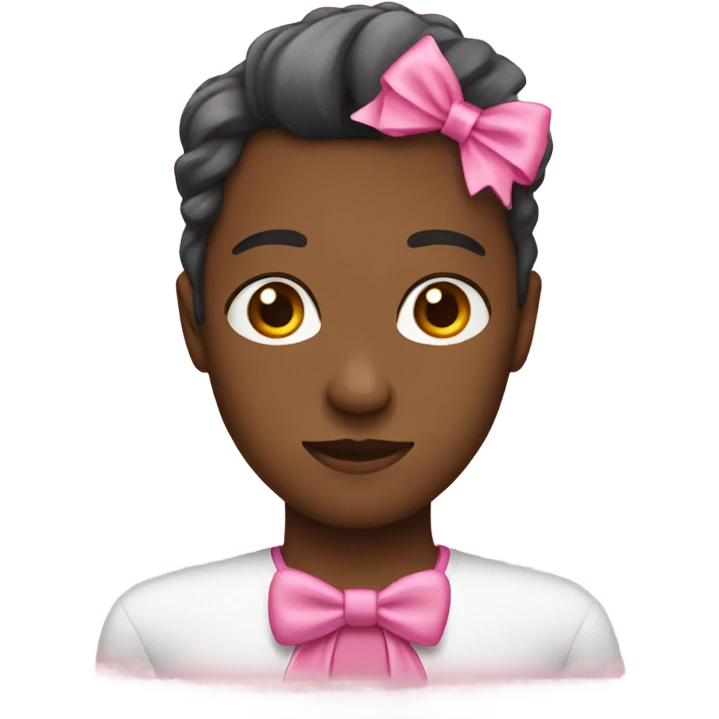 Human wearing a pink bow emoji