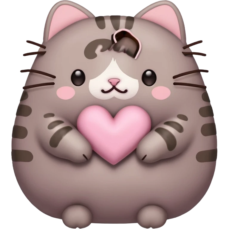 pusheen heart Pink cute emoji