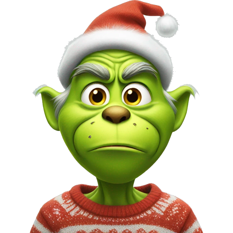 Grinch with sweater and lights  emoji